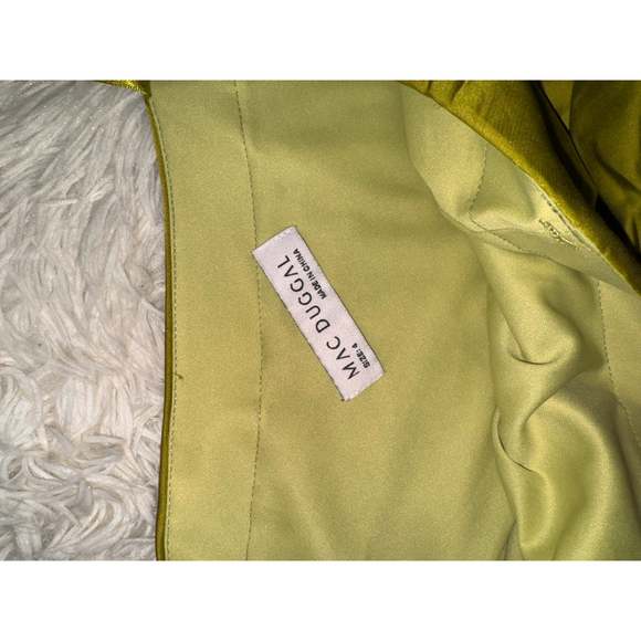 NEW Mac Duggal Ieena High Low One Shoulder Flowy Chartreuse Gown sz 4 - Picture 4 of 5